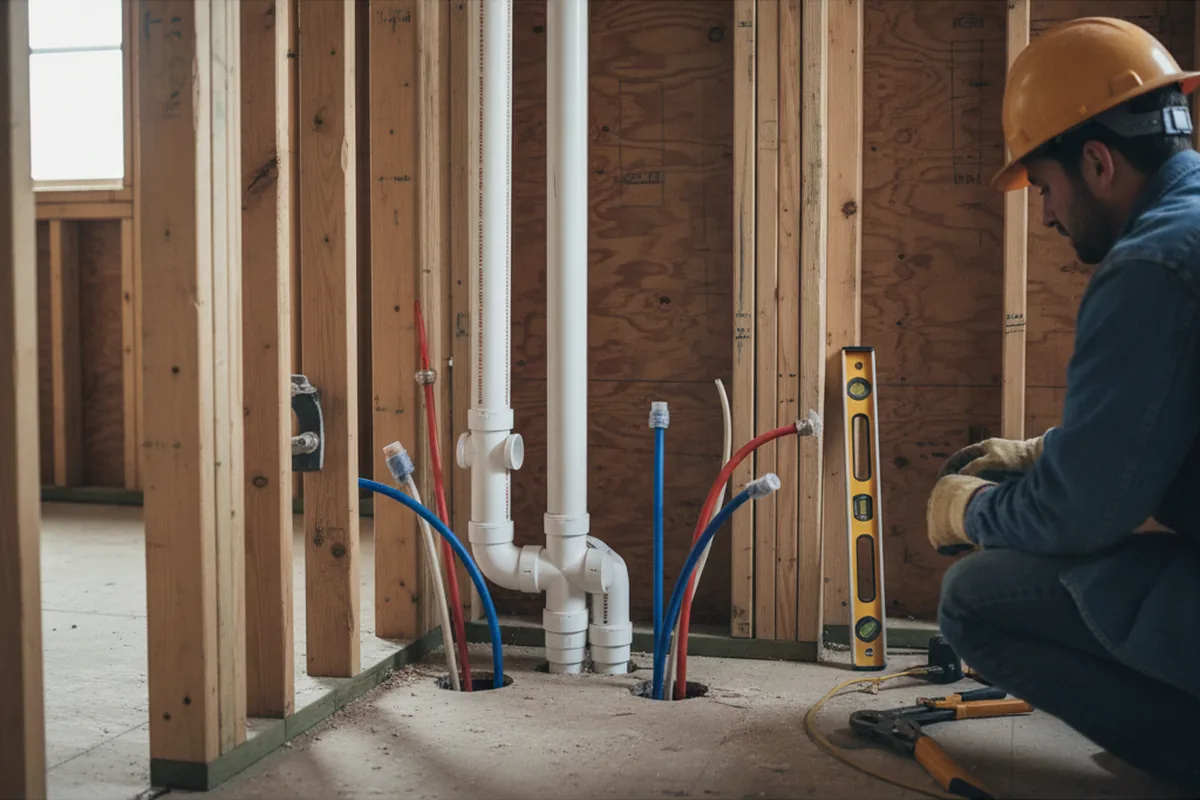 Drain and supply rough-in during Sump Pump Repair in Morenci