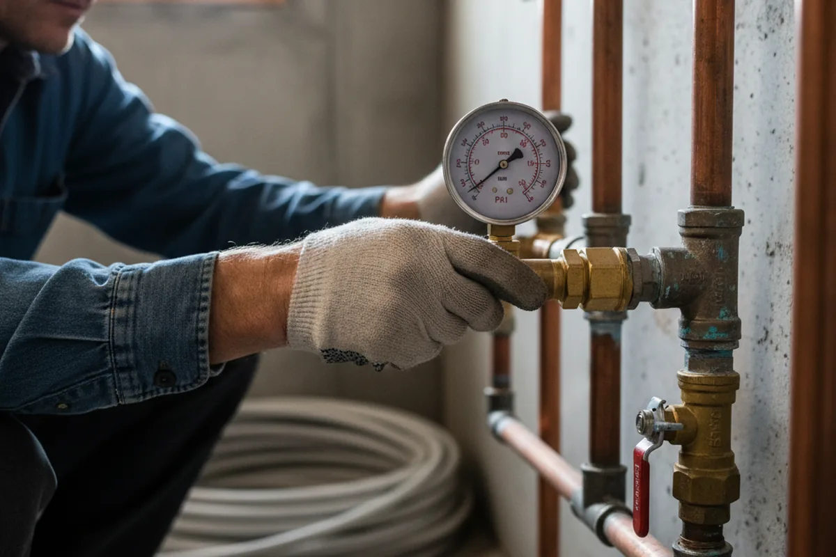 Pressure testing a repaired line during Water Line Repair in Morenci